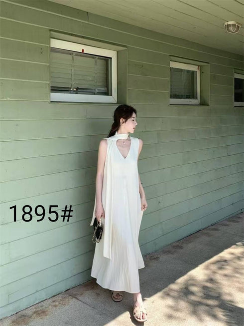 Spring V-Neck Long Maxi Dresses